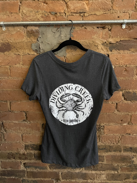 Wo Grey V-neck Tee